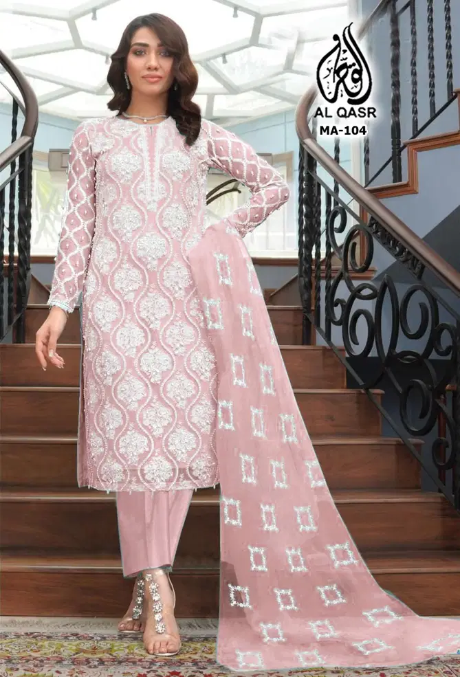 MA-104 AL-Qasr Georgette Kurti With Bottom Dupatta Wholesale In India